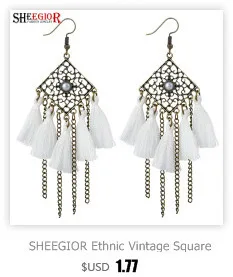 SHEEGIOR Boho длинные сережки для женщин Bijoux Femme милые золотые серебряные черные кисточки большая капля воды серьги-кольца, модные ювелирные украшения