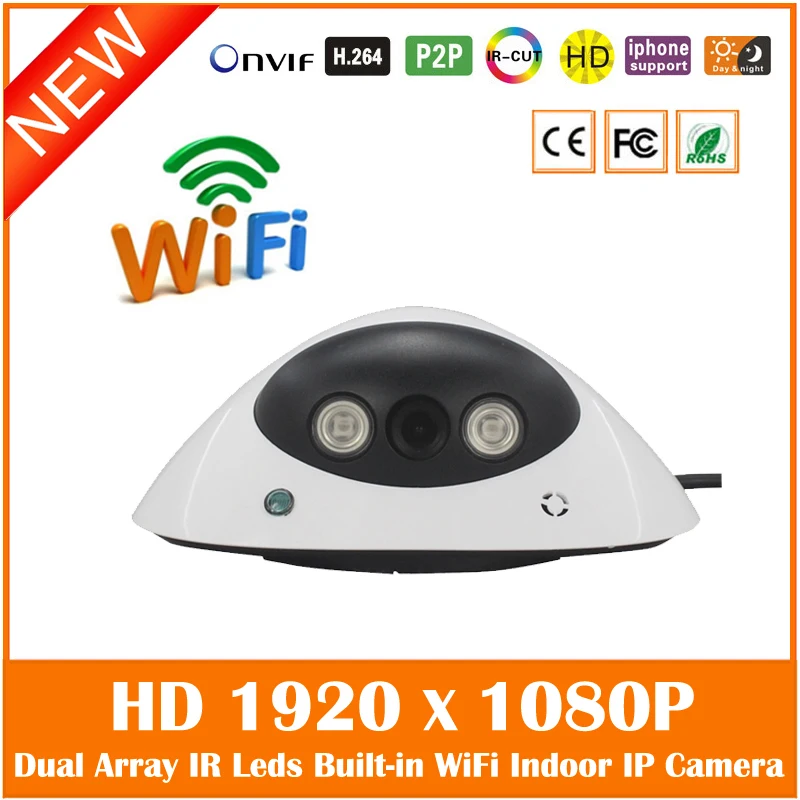 Hd 1080 p Wi Fi купольная Ip камера Камера Onvif домашнего видеонаблюдения CCTV CMOS Ночное видение белый Веб-камера Лидер продаж