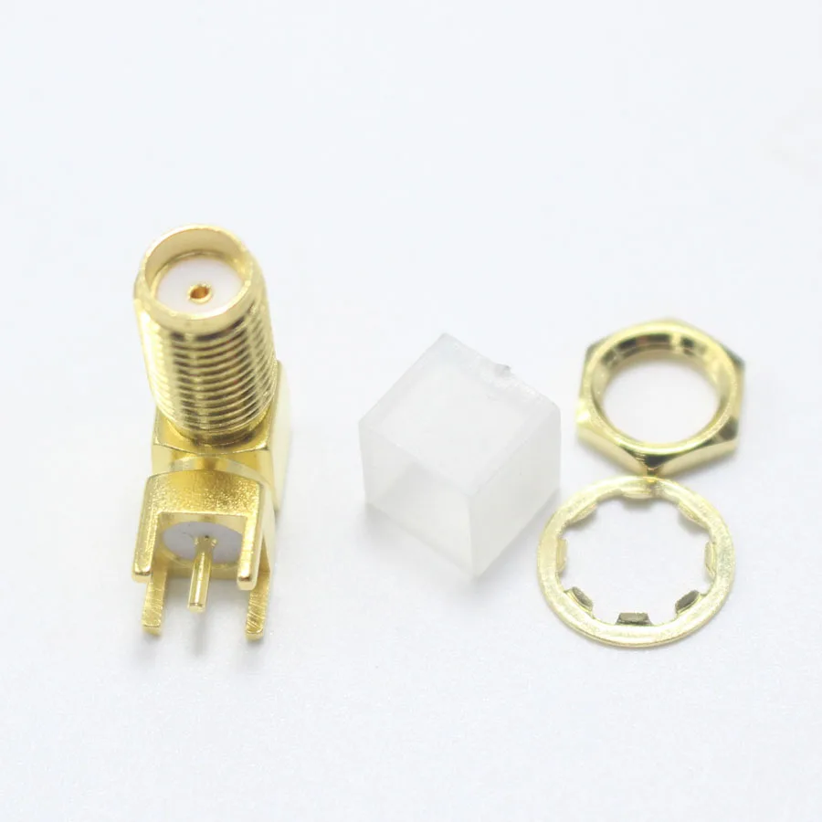 1 шт. 20 см позолоченный разъем SMA с сквозным отверстием прямоугольный 90 градусов