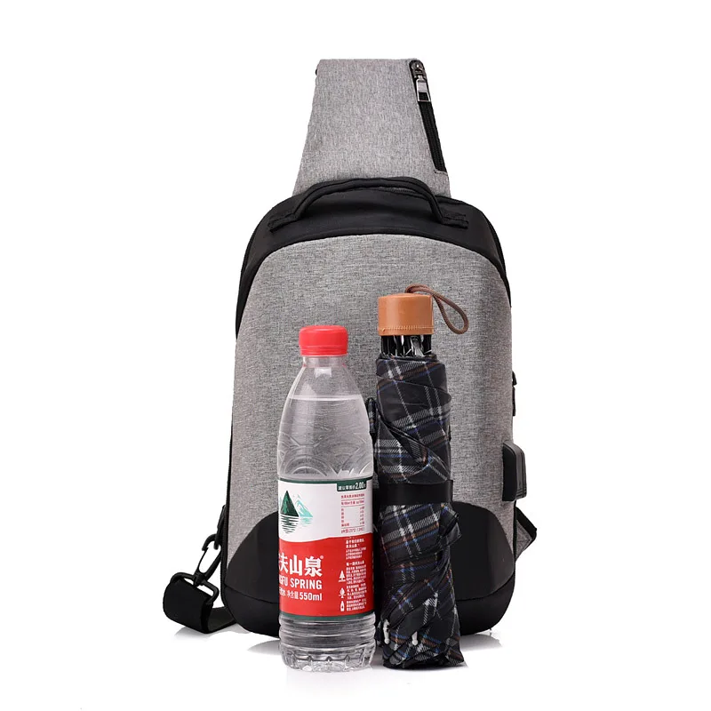 Новая мода USB разъем для зарядки и наушников нагрудная сумка через плечо мужская