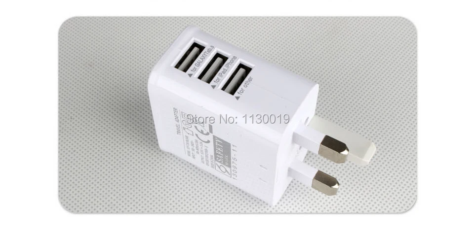 3 Порты USB Великобритания Plug Зарядное устройство, 5.3 В, 3A Выход Электрический Адаптеры питания, используемый для Iphone, iPad, samsung и Другое Мобильные телефоны, Планшеты шт