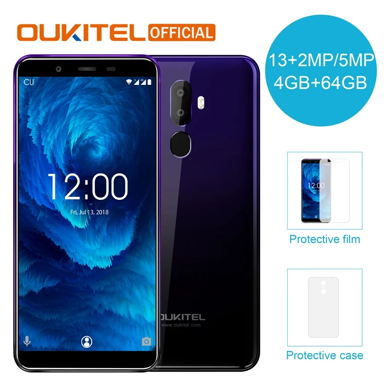 OUKITEL U25 Pro 5," 2.5D Incell Дисплей 13MP+ 2MP/5MP Android 8,1 мобильный телефон MT6750T Octa Core, 4 ГБ, 64 ГБ, смартфон с отпечатками пальцев