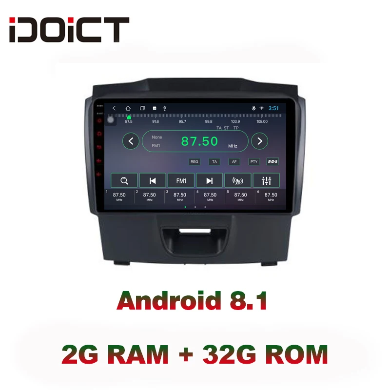 IDOICT Android 8,1 ips 2G+ 32G 8 CORE автомобильный dvd-плеер gps навигация Мультимедиа для Chevrolet S10 TRAILBLAZER ISUZU D-MAX