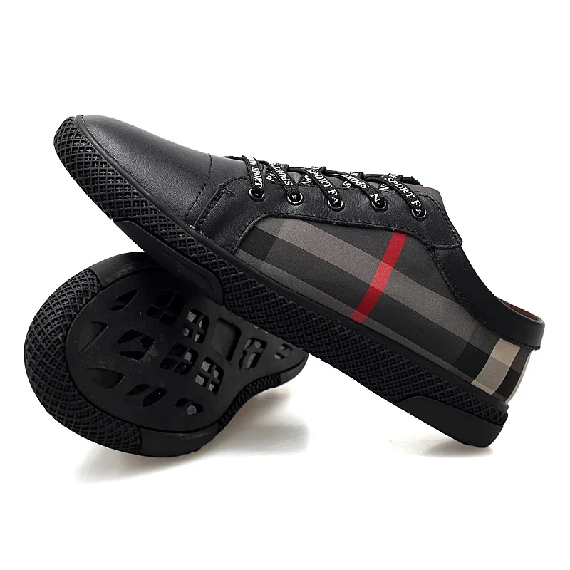 

Hot Sale Casual Men Shoes Men Skateboarding Shoes Cow Leather+Cloth Men'S Trainers Brand Fashion Flats Soft Breathable Sneakers