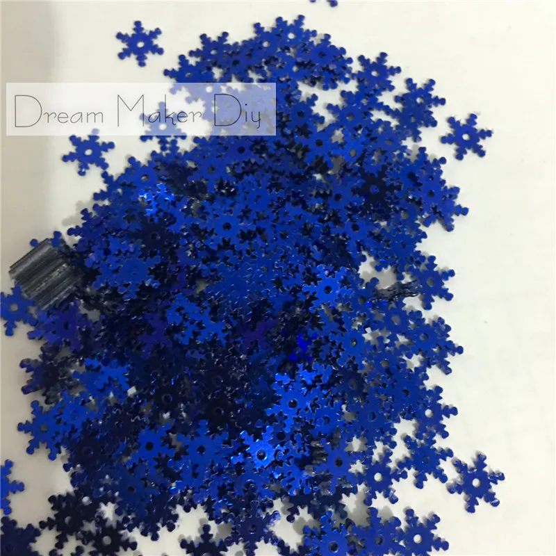 3000 шт. 8 мм рождественские снежинки ярко-синего цвета блестки россыпью пайетки