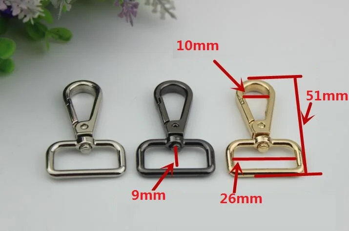20pcs/lot Man Women Bags Accessories lugguage Bag strap belt Hook Keychain metal big size lobster hook buckle for bag | Багаж и сумки