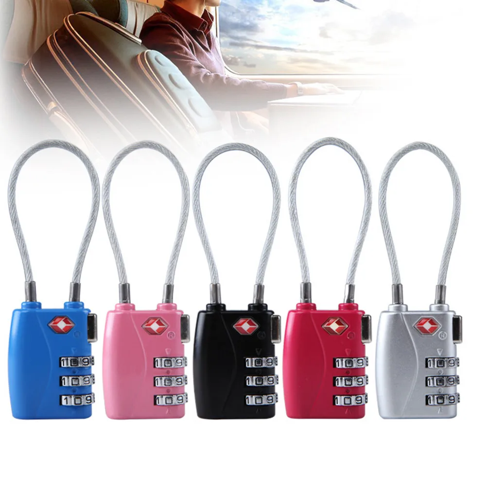 Горячая 3 Dial комбинация TSA багажный замок Чехол Дорожный чемодан провод