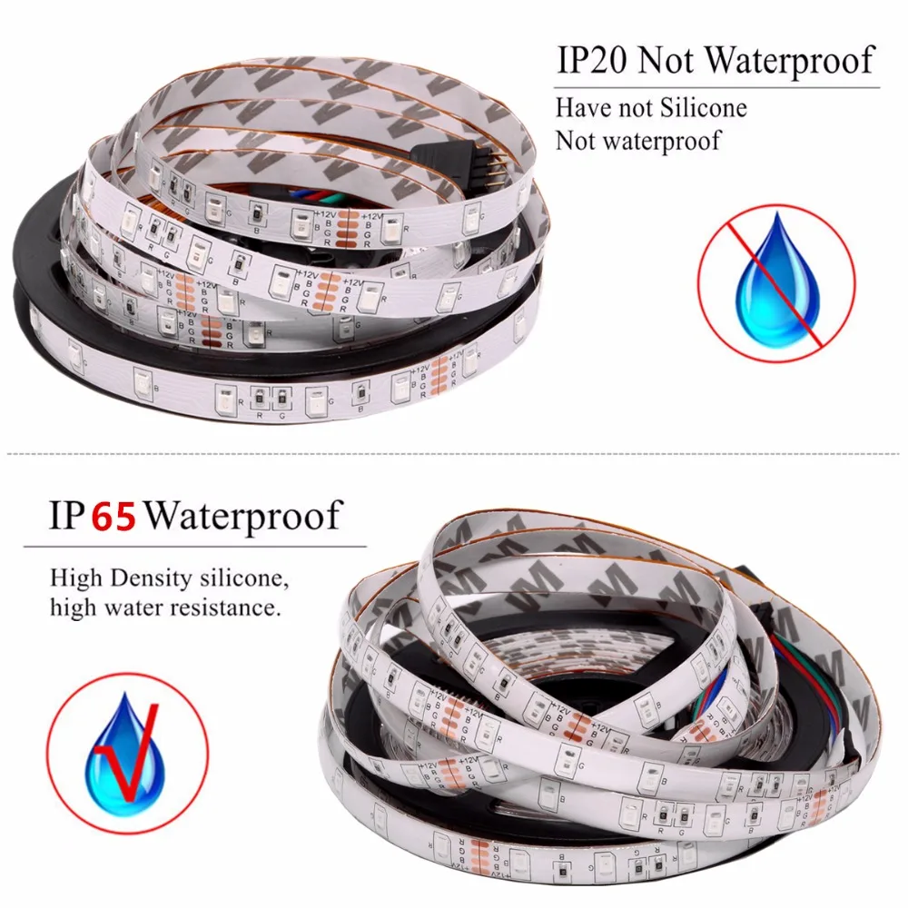 RGB Светодиодная лента 2835 Водонепроницаемая 5 м 10 DC12V Fita неоновая 12 В гибкая ledstrip с