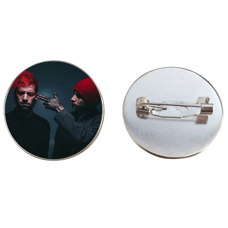 sliver10 Рок-Группа Twenty One Pilots брошь Badage 25 круглый стеклянный кабошон Античная Бронзовый, серебристый цвет булавки броши для фанатов аксессуары - Окраска металла: sliver10