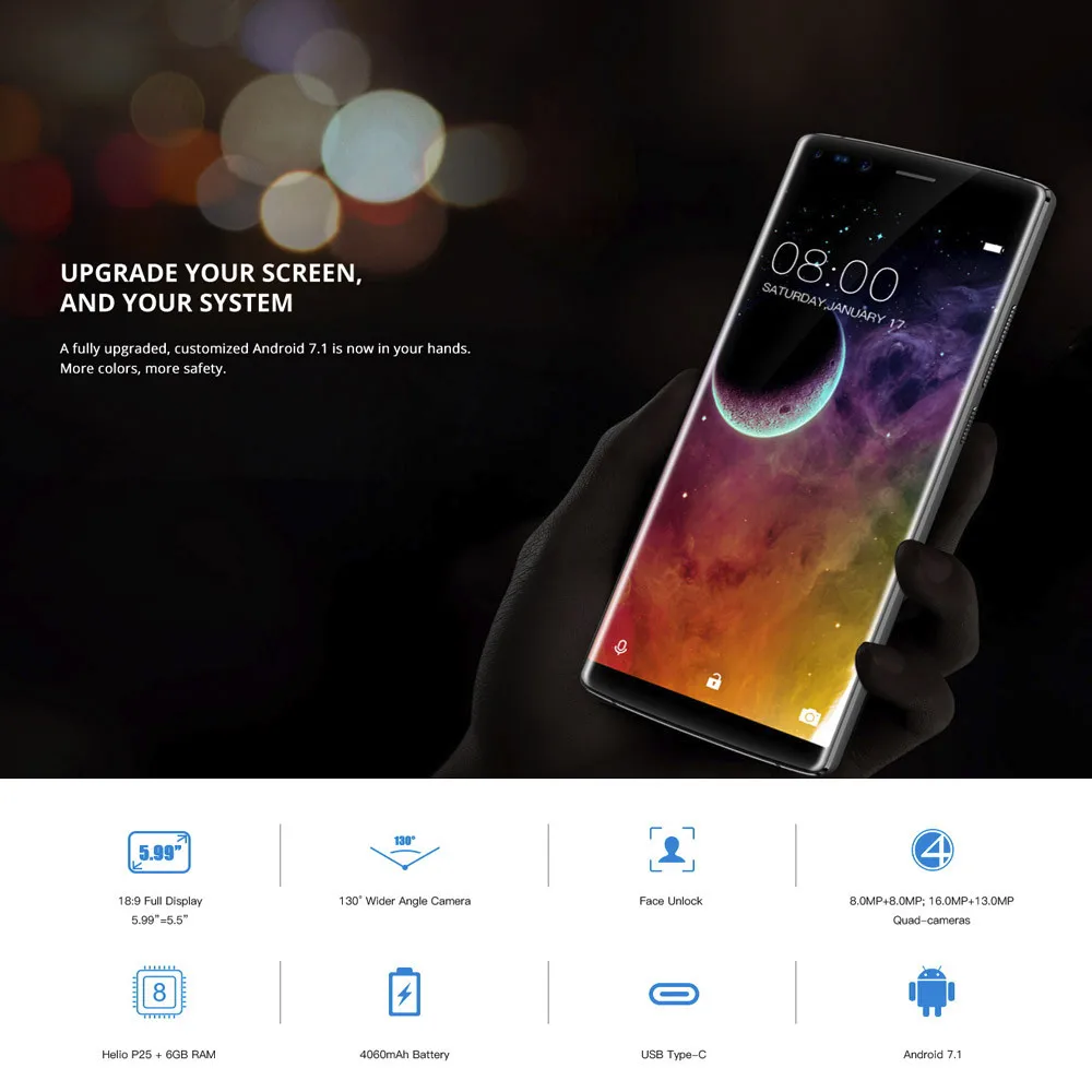 DOOGEE MIX2 5,99 дюймов разблокировка лица 6 ГБ+ 128 ГБ Восьмиядерный 4G смартфон четырехъядерный камера S.14