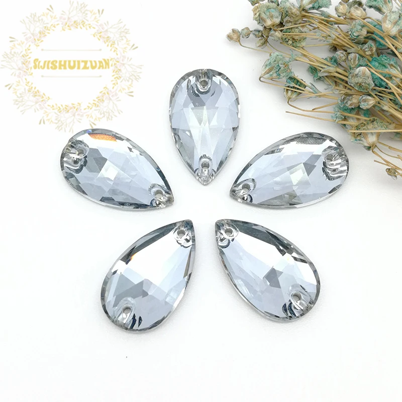 Новый продукт синий phantom 001BS капли воды Хрустальное стекло пришивные стразы с