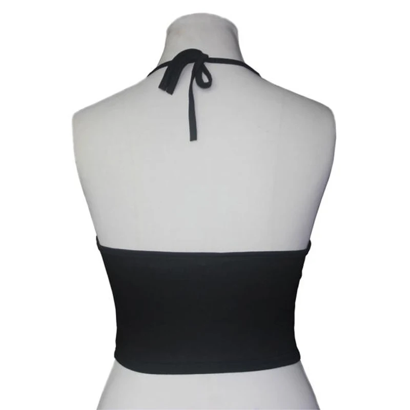 Модные Белые/черные женские сексуальные короткие топы с открытой спиной принтом