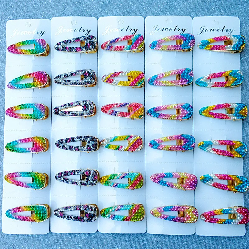 Бесплатная доставка неоновые заколки для волос в Корейском стиле с бусинами