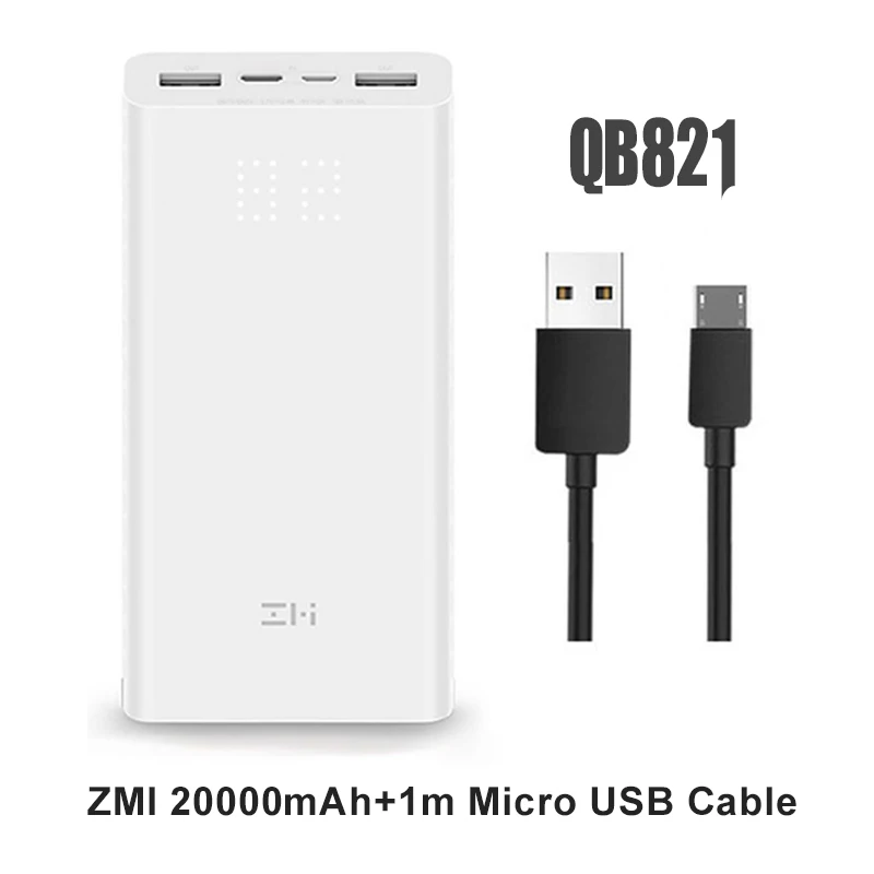 ZMI power Bank 20000mAh 15000 mahUSB-C PD2.0 type-C power bank Портативная зарядка Внешняя батарея Быстрая зарядка 3,0 зарядное устройство - Цвет: QB821 Add Type C