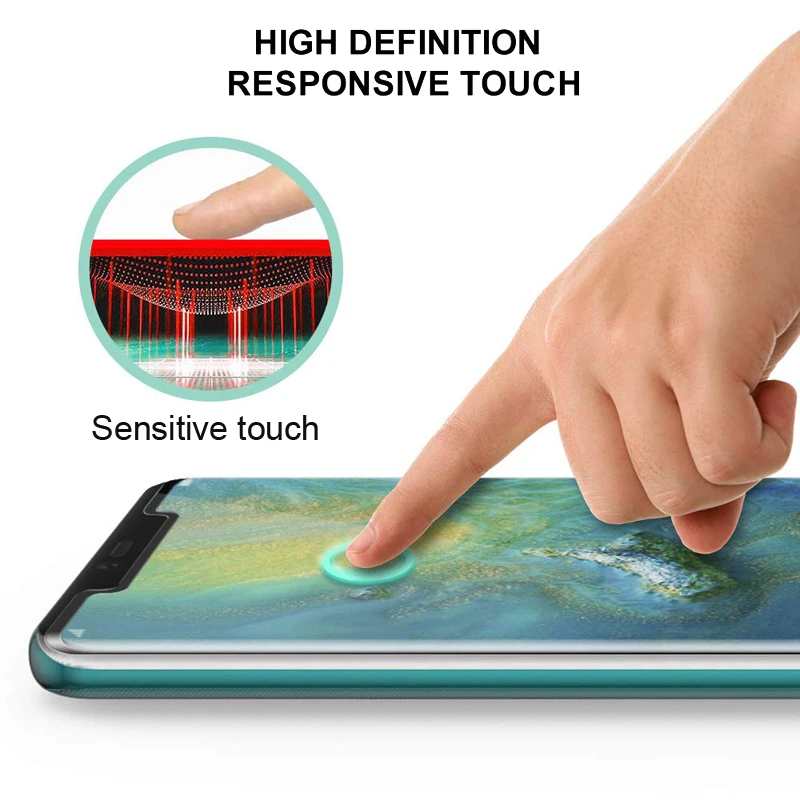 Полностью проклеенное закаленное стекло для huawei mate 20 Pro 9H HD клейкая Защитная пленка для экрана Ультра тонкая 5D Защитная пленка с закругленными краями