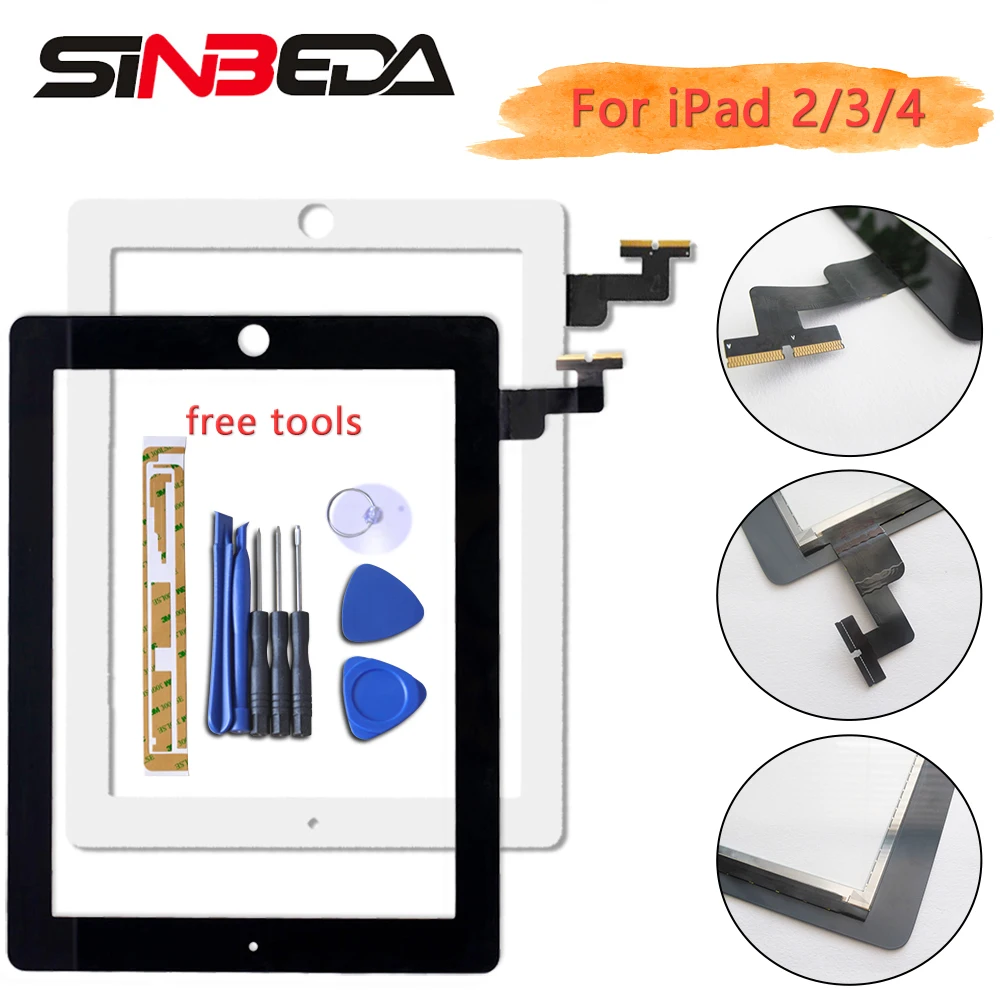 Sibeda Быстрая доставка для iPad Сенсорный экран Замена 2/3/4 сенсорный стеклянная