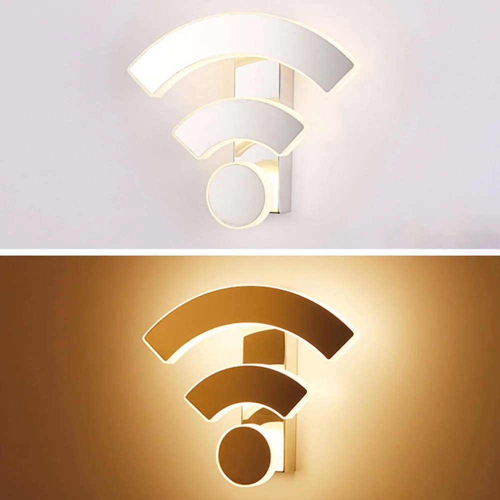 Забавный акриловый настенный светильник в форме логотипа Wi Fi светодиодные