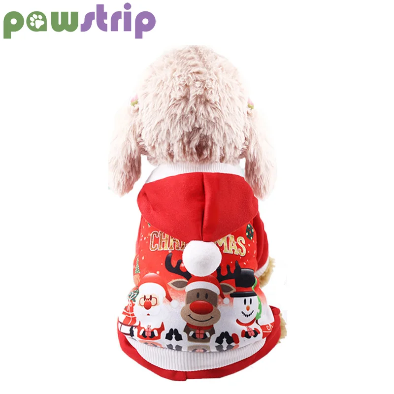 Pawstrip, Рождественская Одежда для собак, зимний комбинезон для щенка, праздничная Толстовка для собак, мягкая флисовая одежда для маленьких собак, одежда для бульдога, шпица