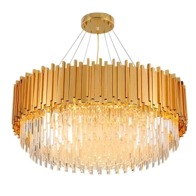Американская хрустальная люстра светодиодные современные золотые хрустальные