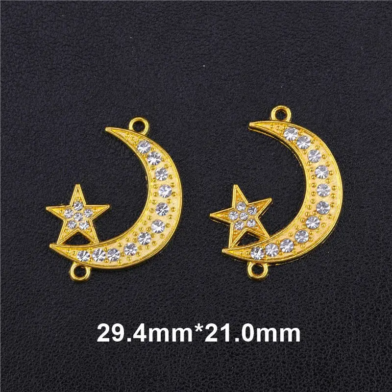 Gold 5pcs 5 шт. ислам полумесяц мусульманский Бог соединитель религиозный Бог Подвески кулон для DIY аксессуары для ювелирных изделий ручной работы - Цвет: Gold 5pcs