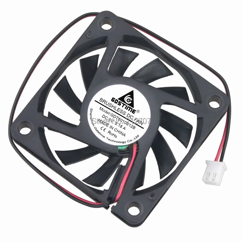 1 шт. Gdstime DC 5 в 60 мм 6010 60x60x10 6 см 2 контактный Бесщеточный Охлаждающий вентилятор|cooler