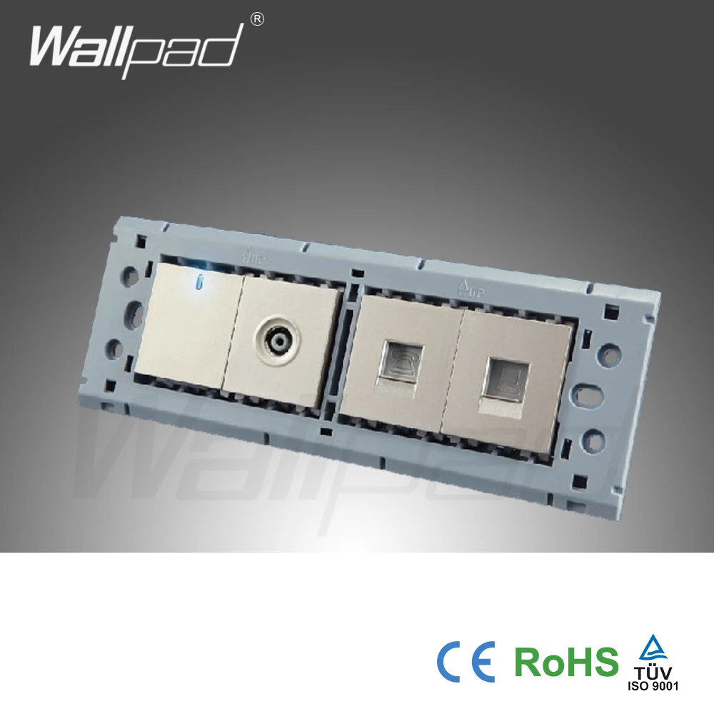 Luxury Wall Light 1 Gang TV+Computer+Telephone Socket China Manufacturer Wallpad Push Button One-Side Click LED Indicator | Обустройство