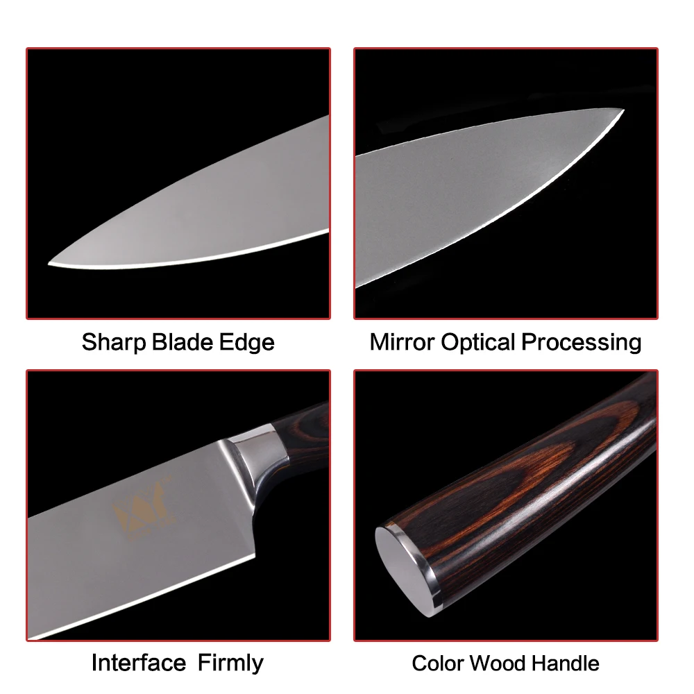 XYj набор кухонных ножей из нержавеющей стали высокоуглеродное лезвие цветная