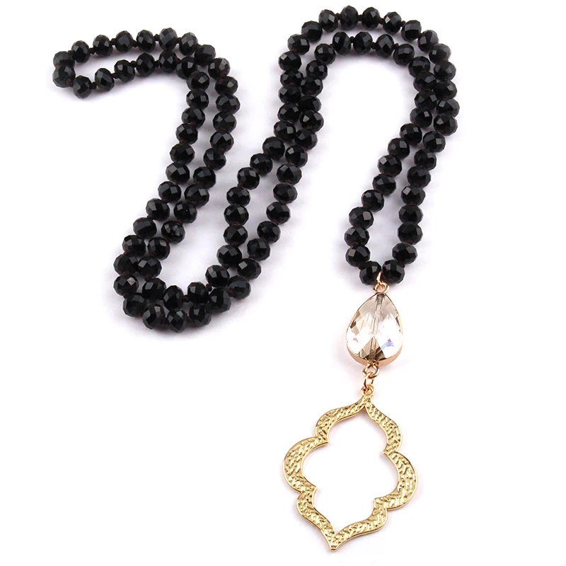 Модное богемное этническое ювелирное изделие из стекла с длинными узелками и