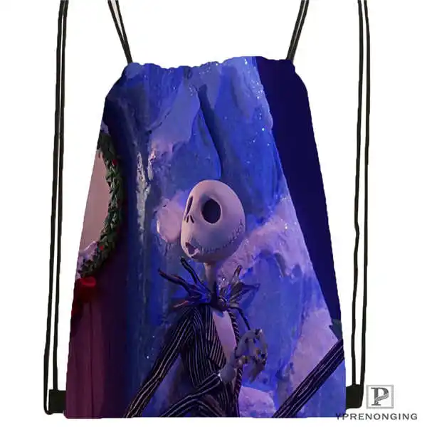 Drawstring Backpack Пользовательские Кошмар перед Рождеством походная сумка на шнурке милый рюкзак для детей(черная спина) 31x40 см#180531-03-48 - Цвет: Drawstring Backpack