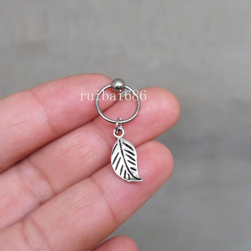 2 шт. сережки ручной работы в виде серебряного листа спиральный для хряща |