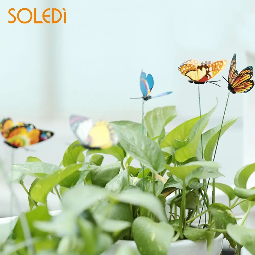 15 шт реалистичные бабочки садовый Декор газон декорация пластик цвет случайный 3D