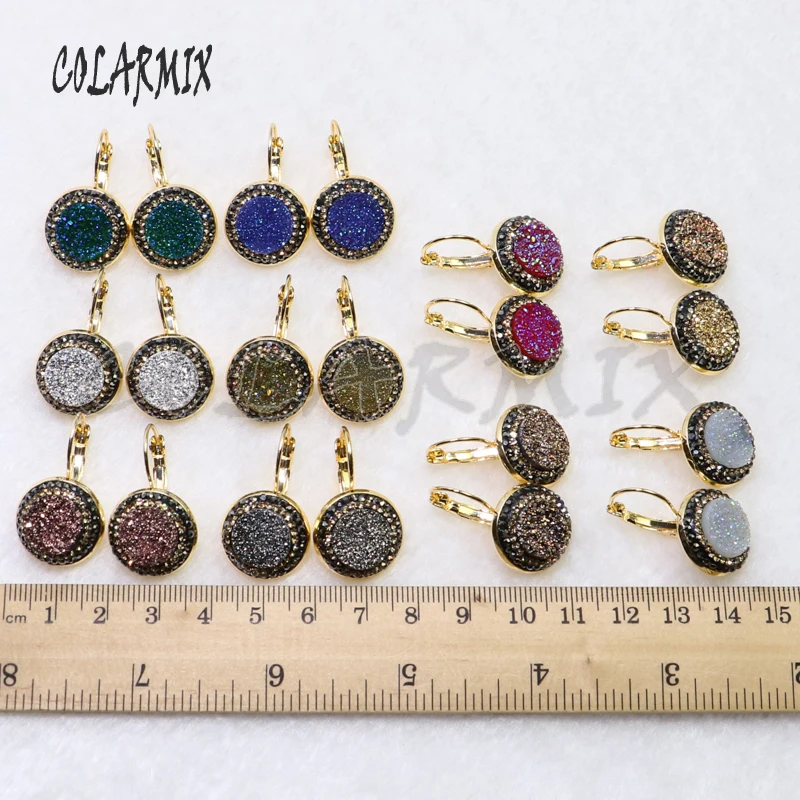10 пар druzy серьги крюк серьги иммитации druzy ювелирные изделия драгоценные камни ювелирные изделия для женщин 7016