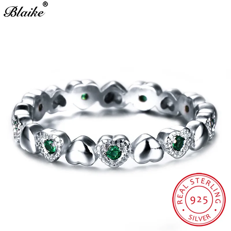 Blaike класса люкс камень для родившихся в мае изумруд кольца Для женщин