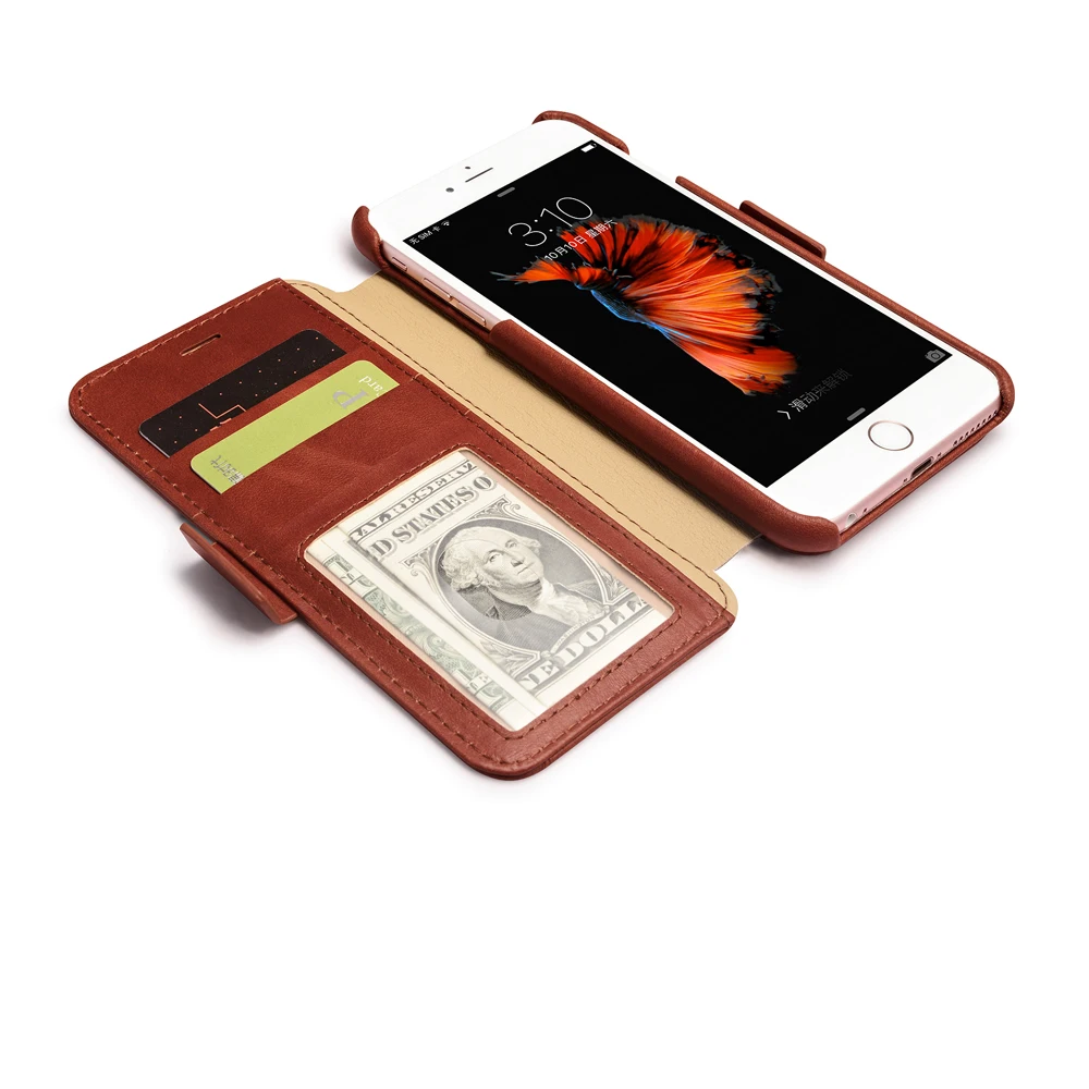Icarer чехлы для телефонов из натуральной кожи iPhone 6 Plus Apple роскошные бумажники с