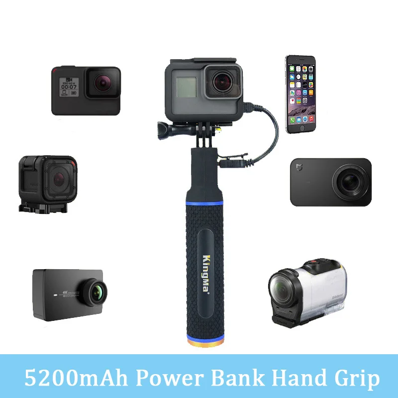 Мощность банк рукоятка Батарея для экшн Камеры GoPro Hero 9 8 7 6 5 4 3 + Session yi SJCAM Экшн