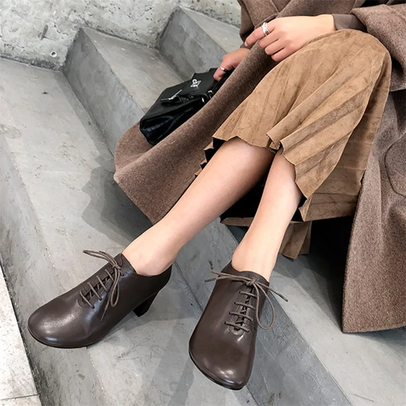 Женские туфли на высоком каблуке FEDONAS винтажные удобные офисные туфли-лодочки из