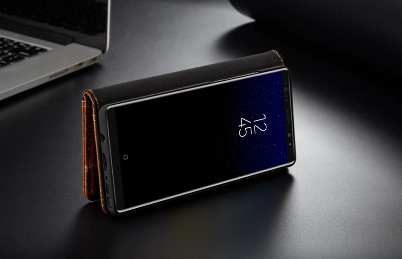 Чехол-бумажник с откидной крышкой в деловом стиле для samsung Galaxy Note 8 кожаный