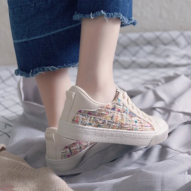 Ake SIIA/Новинка Яркие женские Повседневные вязаные парусиновые туфли на плоской