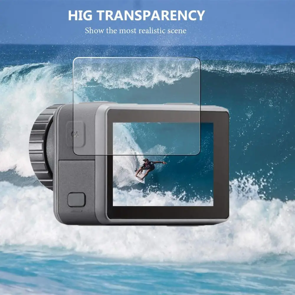 Full Screen Protector for DJI Osmo Action,2-Pack 9H Hardness Anti-Scratch Tempered Glass Screen lens protector Accessories