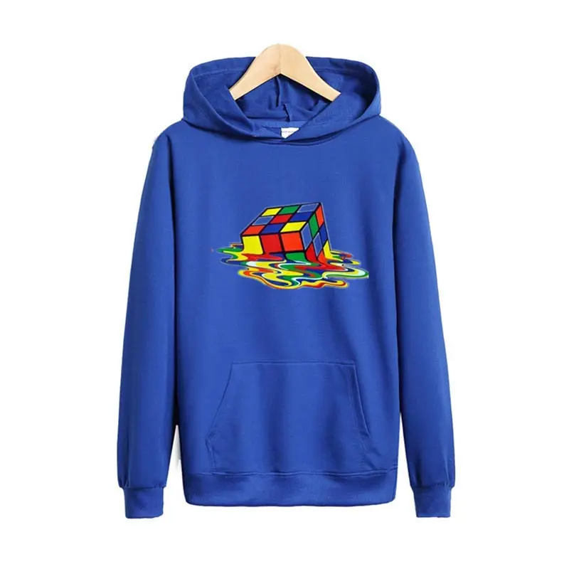 FJUN мультяшный магический куб Модный свитшот с капюшоном 3d принт черный/серый 3XL