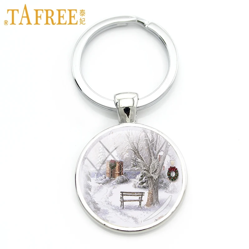 J140 Tafree Санта Клаус оленьей упряжке Рождество Eve Подвески цепочка для ключей кольцо держатель для мужчин и женщин год подарки Jewelry брелок j132 - Цвет: J140