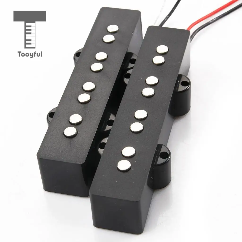 1 пара черный магнитный 4-струнный бесшумный открытый звукосниматель с винтами и