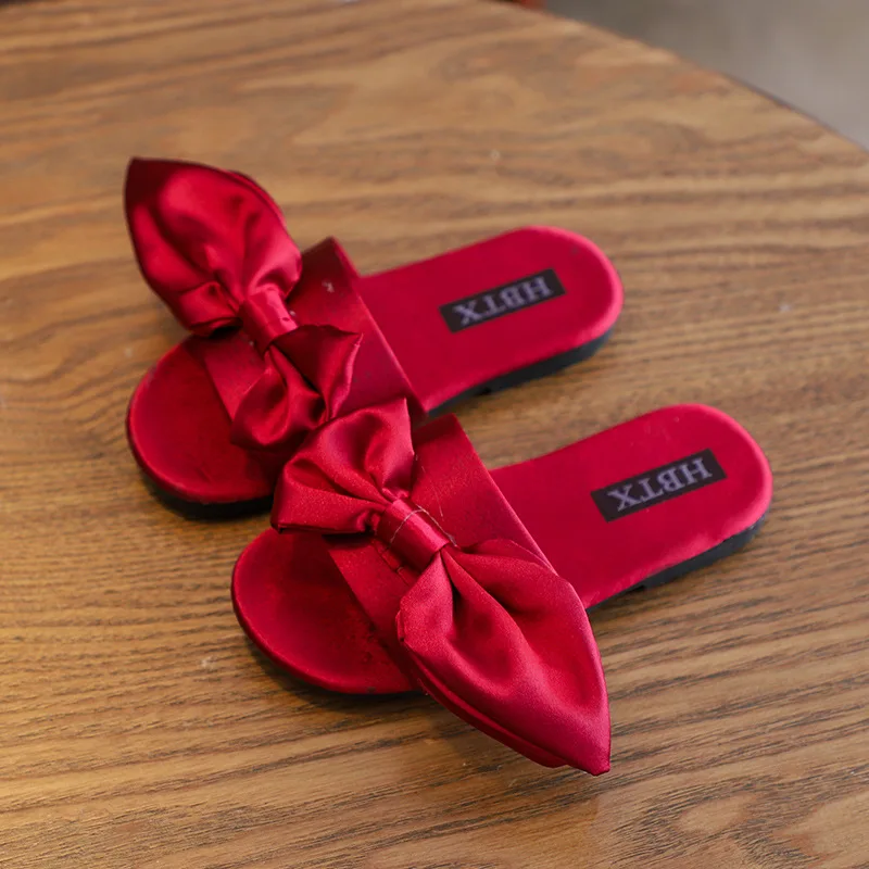 Милые сандалии для девочек новые летние тапочки принцессы с бантом очень милые