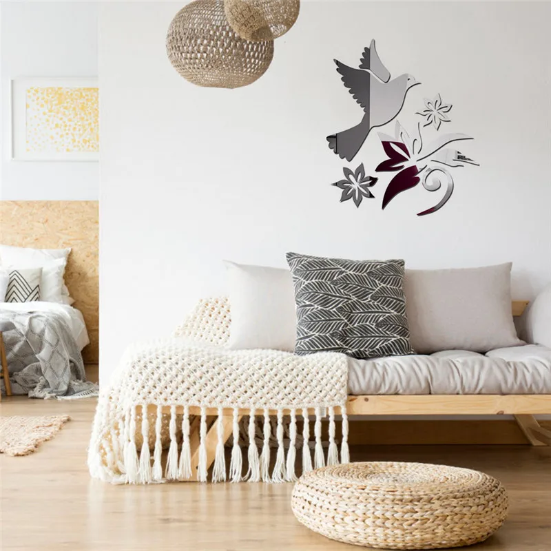 2019 Новый ветка на фон с птицей наклейки стену аксессуары для дома ТВ | Дом и сад