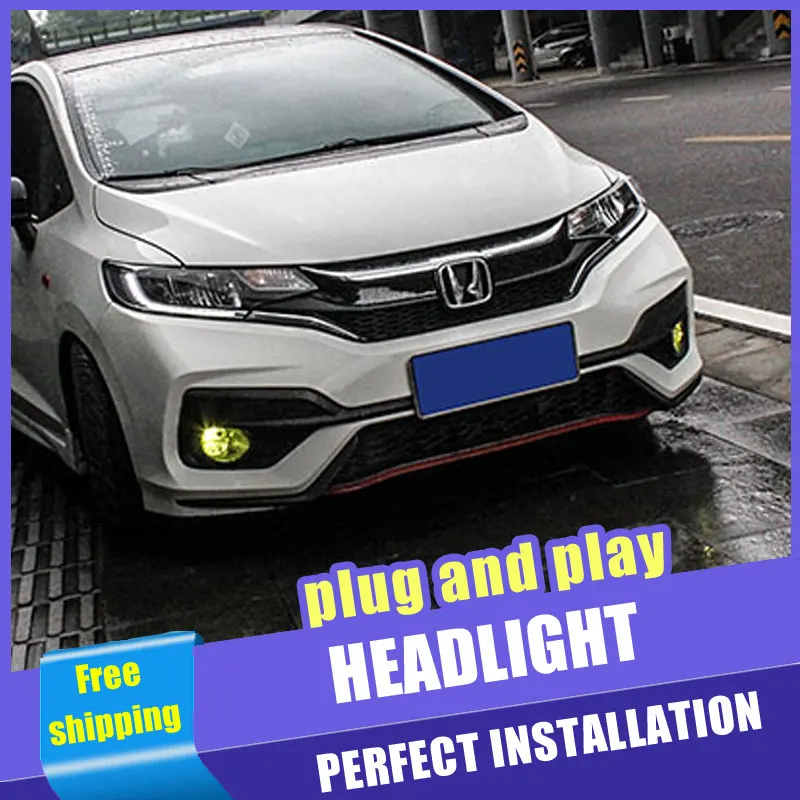 2 шт. автомобиль Стиль все-светодиодный фары для Honda fit 2013-2019 подходит налобный