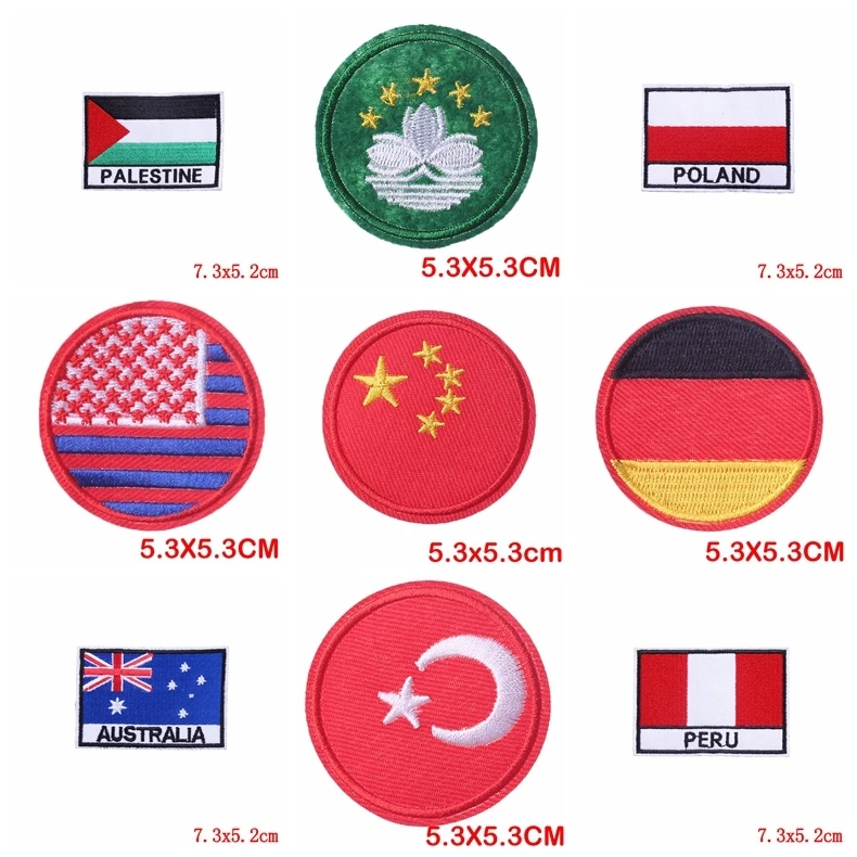 Pulaqi Военная нашивка флаги стран мира железные нашивки на одежду сумки вышитые наклейки на одежду DIY аксессуары F