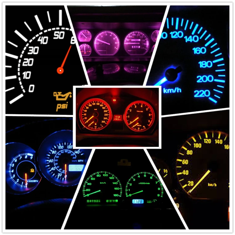 WLJH 6x Canbus T5 светодиодный автомобиля 12V лампы для чтения индикаторы свет лампы лампа приборной панели Калибр кластера Ангельские глазки светодиодный для Honda Accord