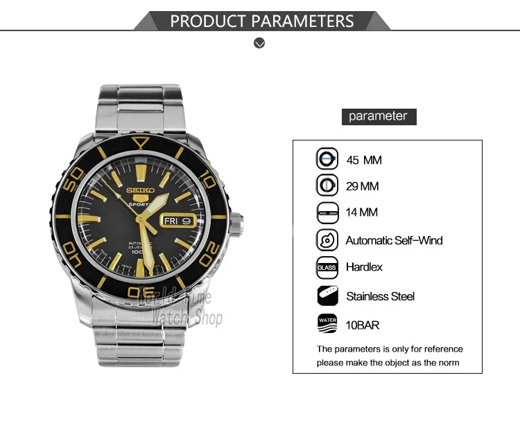 Seiko часы мужские 5 автоматические часы Топ бренд Роскошные спортивные мужские часы набор водонепроницаемые механические Военные часы relogio masculinoSNZ