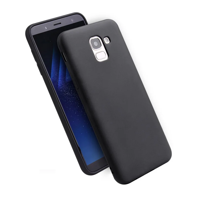 Черный Однотонная одежда Желейный чехол для samsung A7 A6 A8 плюс матовый мягкий чехол из ТПУ с узором для J2 J4 J6 плюс A3 A5 A7 J3 J5 чехол s - Цвет: Черный