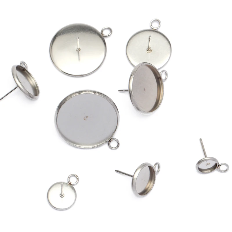 Основа для сережек из нержавеющей стали круглые ювелирные украшения ушей сделай